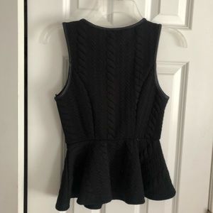 Black Quilted Peplum top